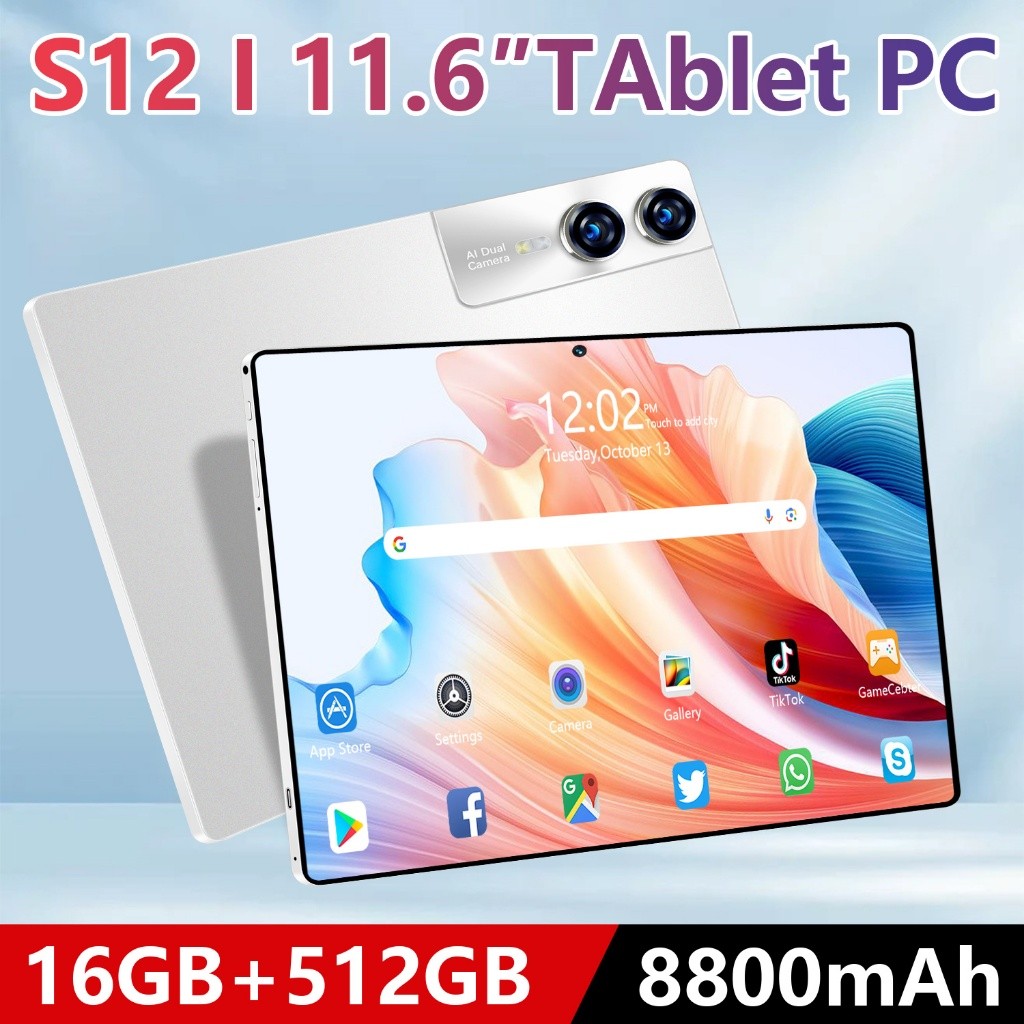 【 100% ori】Hancdon Tablet S12 (16GB+1024GB) 11.6inch"lPs ScreenTablet Android 12 8800 mAhDual SimCar