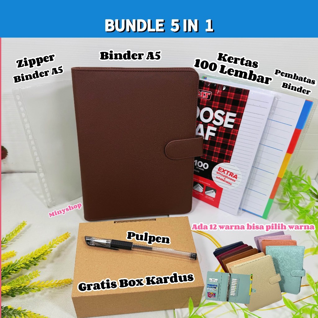 

Paket Lengkap 5IN1 Binder A5 Ring 20 Gratis Box Untuk Kuliah Kampus Sekolah Termurah