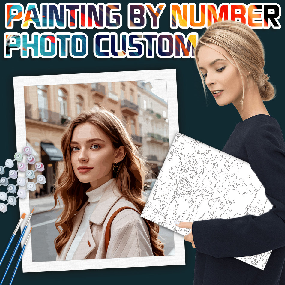 

RUOPOTY Photo Custom DIY Paint By Numbers Kits Handmade Gift Hand Painted Painting Oil Picture On Canvas Decor For Home