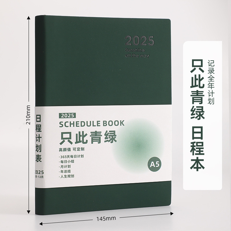 

2025 Year A5 Notebook Agenda Book 365 Day Planner Notebook,Soft Cover 152Sheets/Book,100 GSM Office Study Stationery Daily QP-46