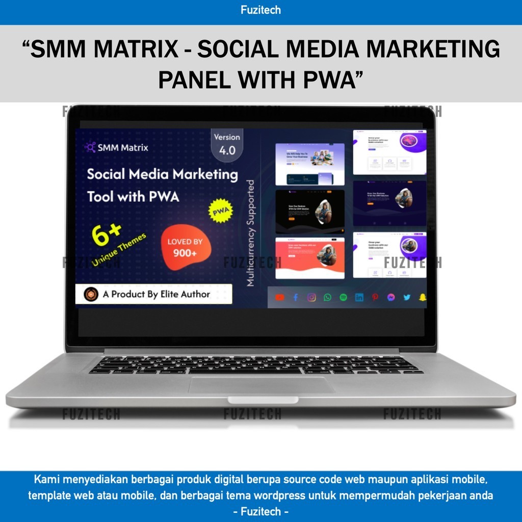 SOURCE CODE APLIKASI WEB SMM MATRIX - SOCIAL MEDIA MARKETING PANEL WITH PWA D329 FUZITECH
