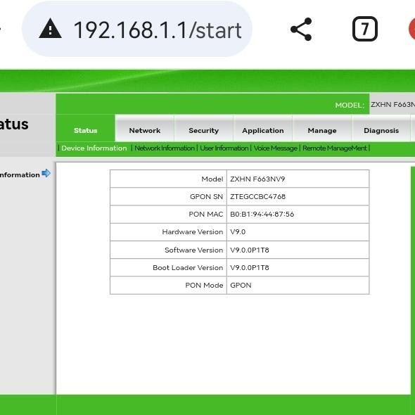 Modem XPON ZTE f663 F663NV9 Bekas tanpa adaptor bukan F663NV3a bridgeNew