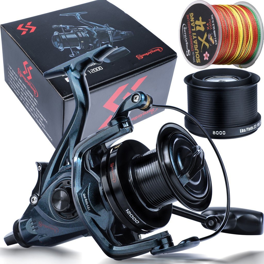 AXAYANSHOP Sougayilang 9000-12000 Series Dual Purpose Fishing Reel 13+1BB Carp Fishing Reel 4.6:1 Ge