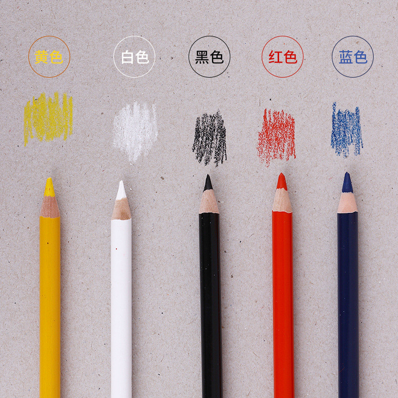 

special pencil thick core HB can be used for plastic glass ceramic surface writing drawing red yellow blue white colored pencils