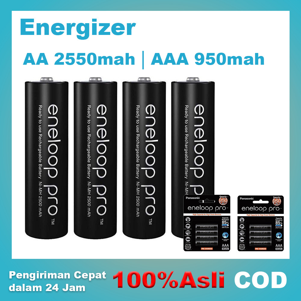Baterai aa rechargeable Original Panasonic Eneloop pro AA atau AAA x 4 PC baterai aa batre aaa bater