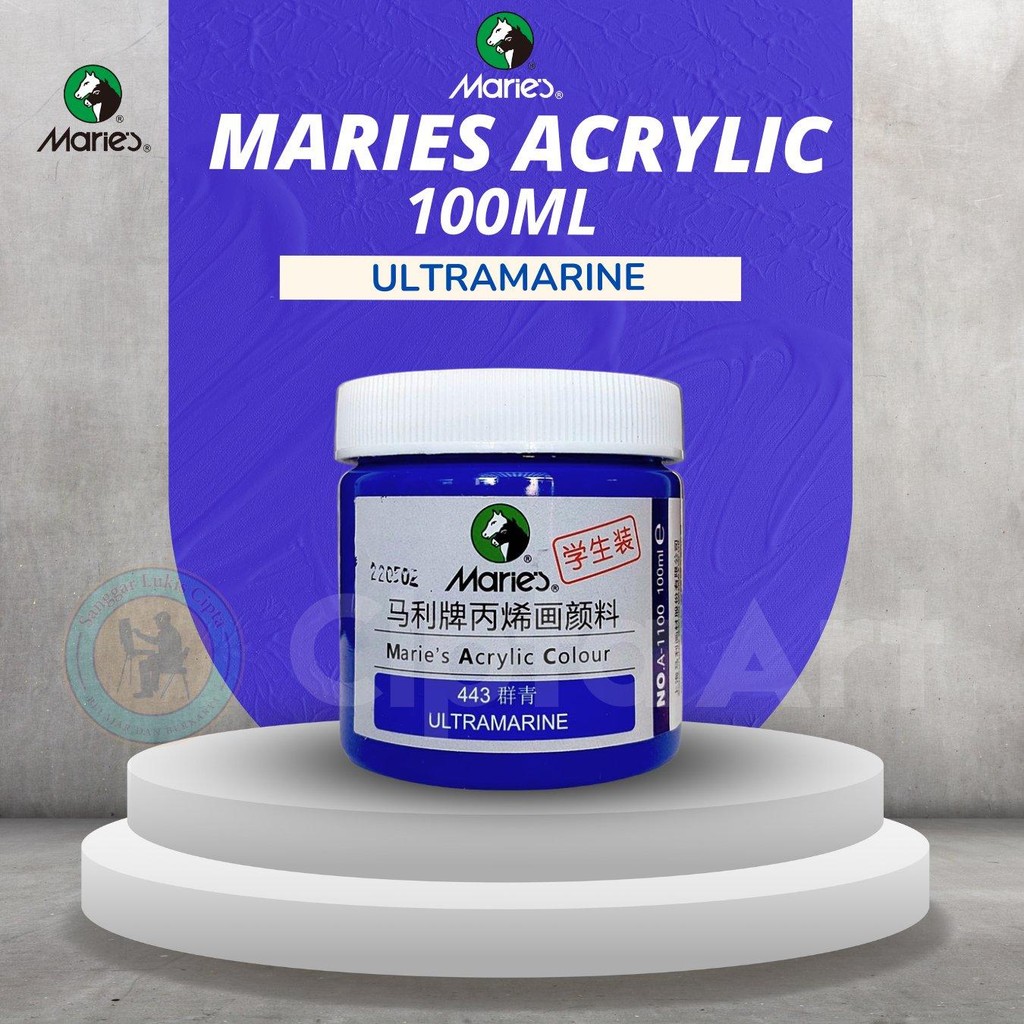 

Maries Cat Akrilik Maries 100ml (Ultramarine) Warna Tajam Tahan Lama untuk Lukisan Profesional - Painting