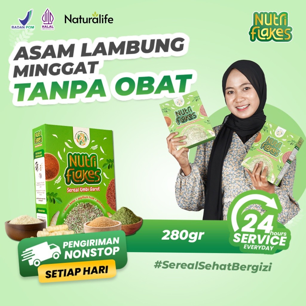 

Nutriflakes - Sereal Umbi Garut Original Solusi Atasi Asam Lambung Maag Kronis Gerd Suplemen Makanan Diet Cereal Sehat Meningkatkan Imunitas Daya Tahan Tubuh Cegah Virus Kolesterol Penyakit Jantung Menurunkan Berat Badan Sumber Vitamin dan Mineral