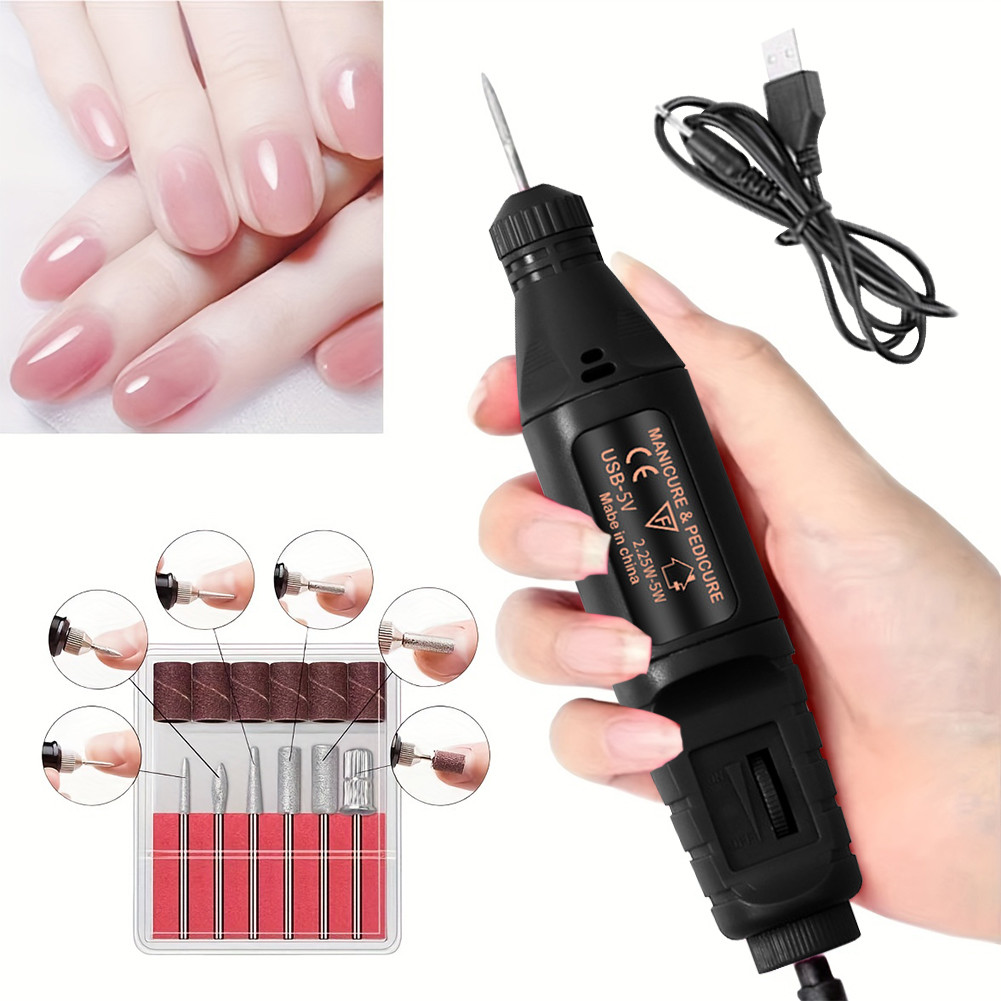 dopemani - bor mini listrik drill nail art portable electric grinder bor ukir kikir gigi nail drill