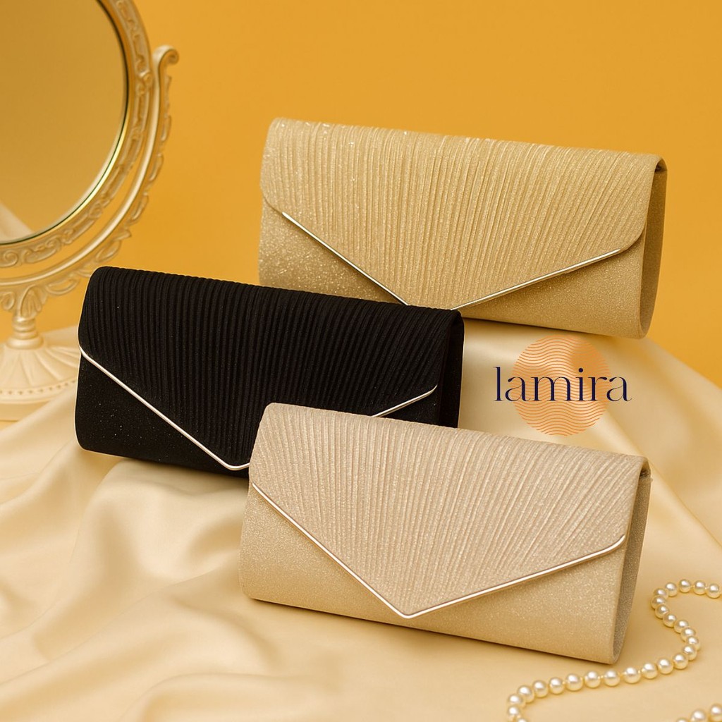 Tas Pesta Wanita S242 Clutch Glitter Dompet Pesta Wanita Gift Wisuda Cantik Tas Selempang Elegant