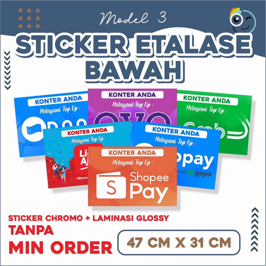 

BEST SELLER Stiker Etalase Bawah Konter / Sticker Aksesoris Konter Model E-Wallet