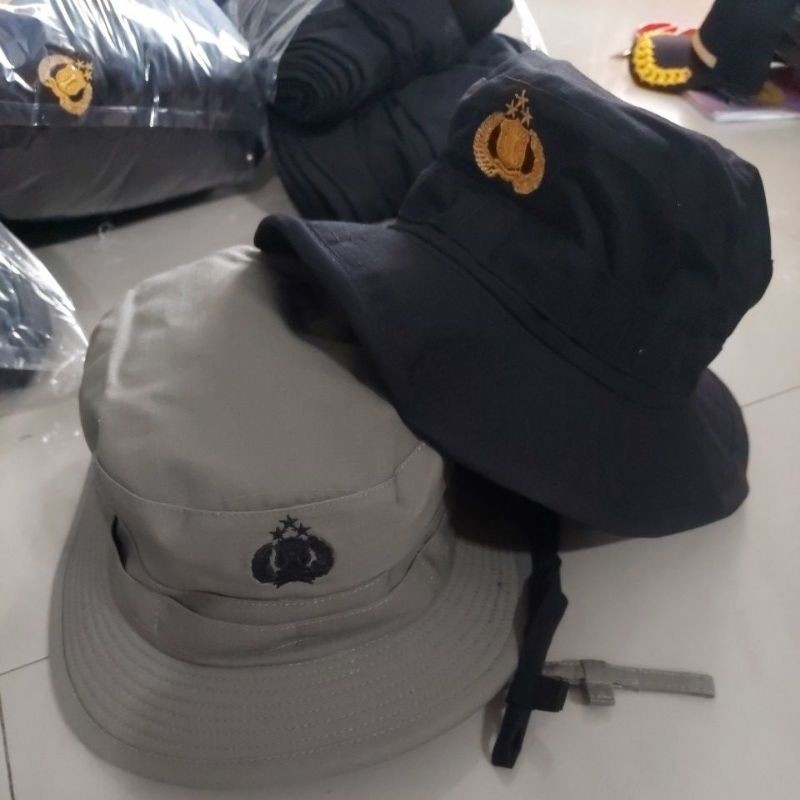TOPI RIMBA HIJAU COKLAT dan HITAM JATAH  polri