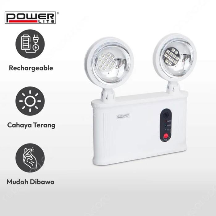 LAMPU DARURAT OTOMATIS KRISBOW EMERGENCY LAMP LED 2 TWIN SPOT - Tipe Slim