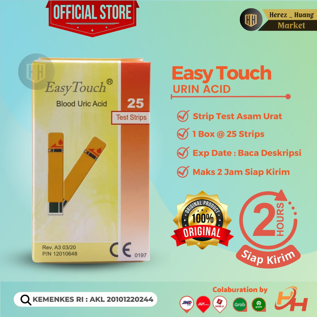 

Easy Touch Urin Acid Strip Test Asam Urat Isi 25 Strips / Easytouch Bahan Pokok Strip Test Asam Urat