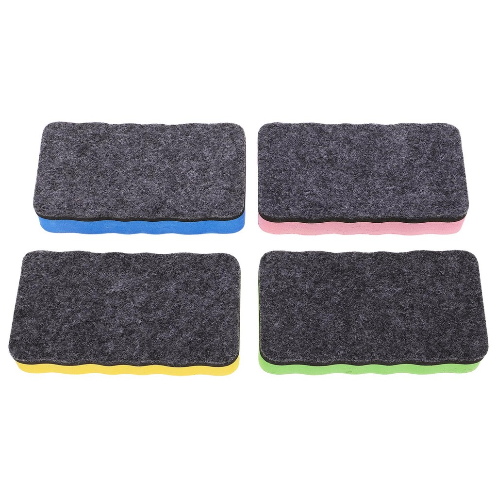 

4 Pcs Eraser EVA Magnetic Eraser For Whiteboard Felt Cloth Cleaner for School Office Dry Board Magnetic Use Bright