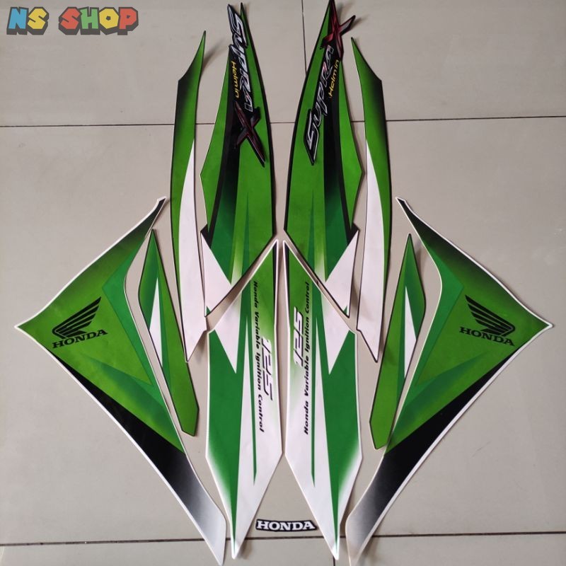 Striping Honda Supra X 125 R Helm In 2010 2011 Hijau Putih List Body Standar Berkualitas Terbaik