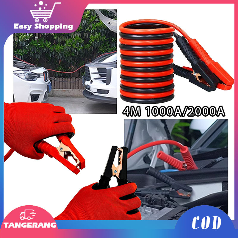 4 Meter Kabel Setrum Aki Mobil 1000a/2000a Kabel Jamper Aki Kabel Jamper Aki Mobil Kabel Jumper Aki 