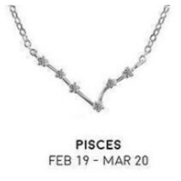 Kalung Liontin Zodiak Wanita Zodiac Necklace Silver - Pisces F