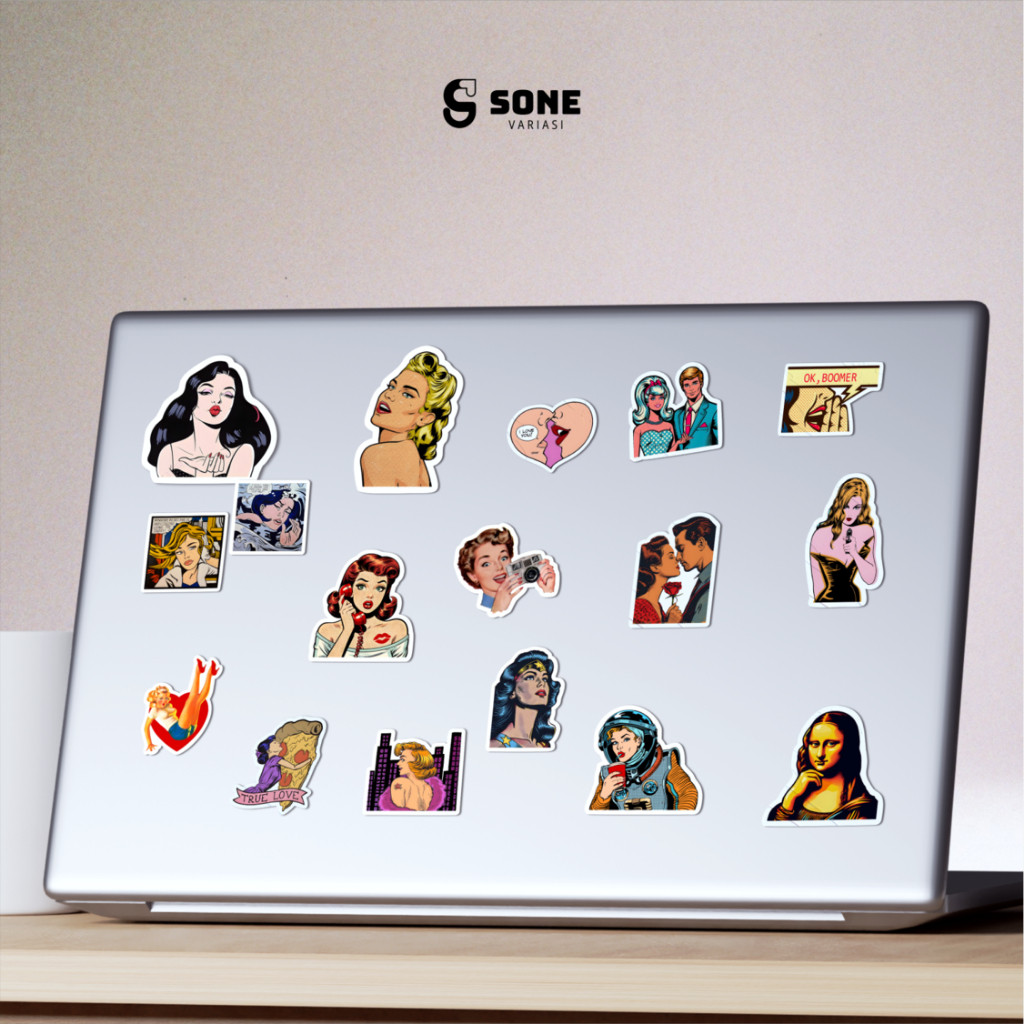 

Stiker Pack Pop Art Retro Aesthethic Vinyl Waterproof untuk Sticker Buku Journal Casing HP Laptop Tumbler