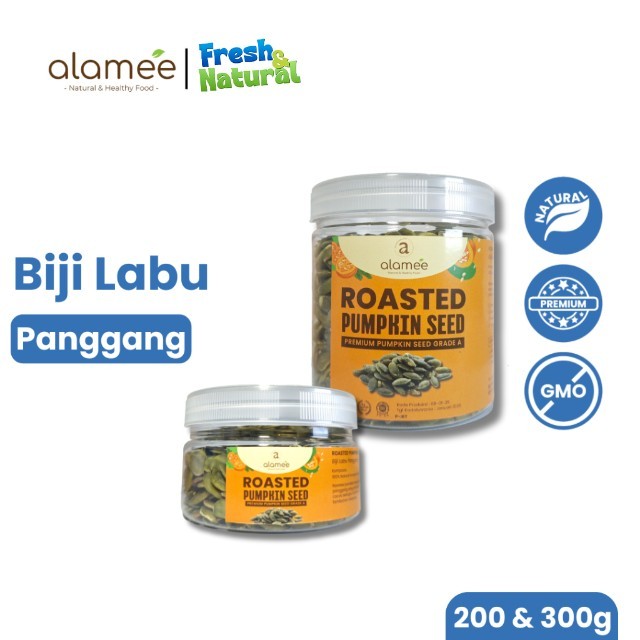 

ALAMEE Roasted Pumpkin Seed Biji Labu Pepita Kupas Panggang Matang Siap Makan Natural 300gr fresh and natural