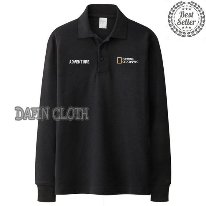 Longsleeve Polo shirt Kaos Kerah Pria Lengan Panjang National Geographic Best Kaos Big Size Polo Big