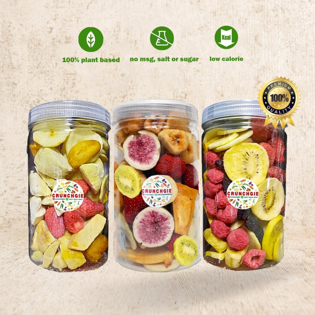 

3pcs 1L Keripik Sayur Buah Mix Keripik Sayur Keripik Buah Vacuum Fried Snack Diet Snack Sehat