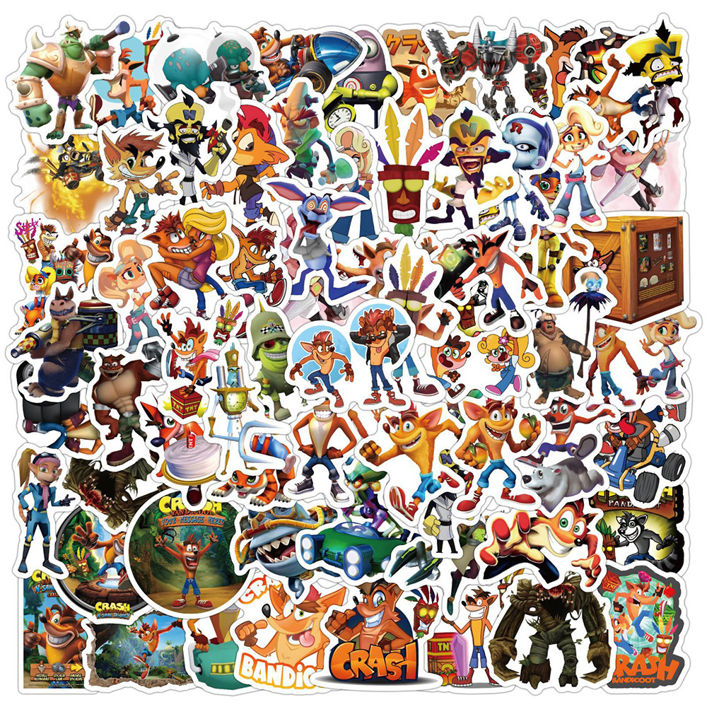 

10/30/60PCS Crash Bandicoot Cartoon Stickers Funny Game Sticker Graffiti Decals DIY Laptop Phone Guitar Car Bike Skateboard Toy