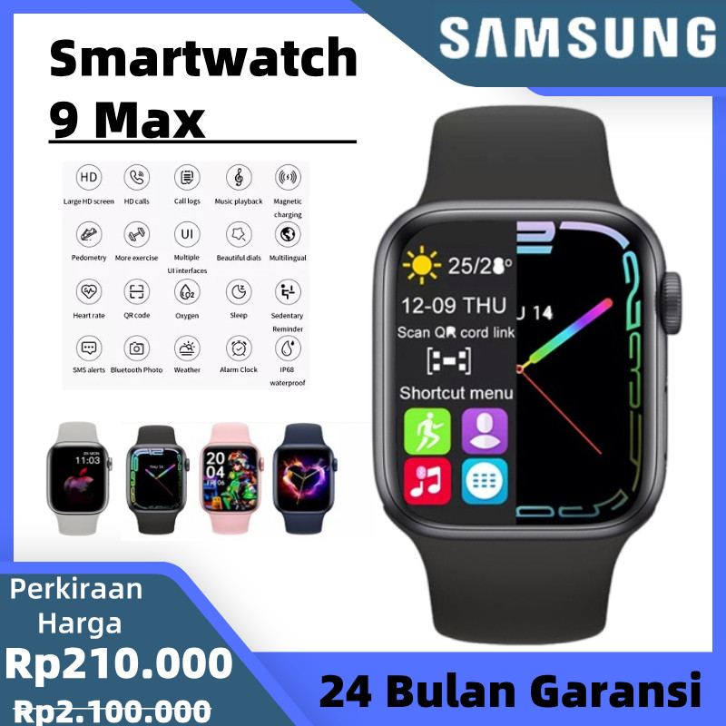 Samsung Smartwatch 9 Max | Jam Pintar | Panggilan Bluetooth | Mode Olahraga | smartwatch pria | smar