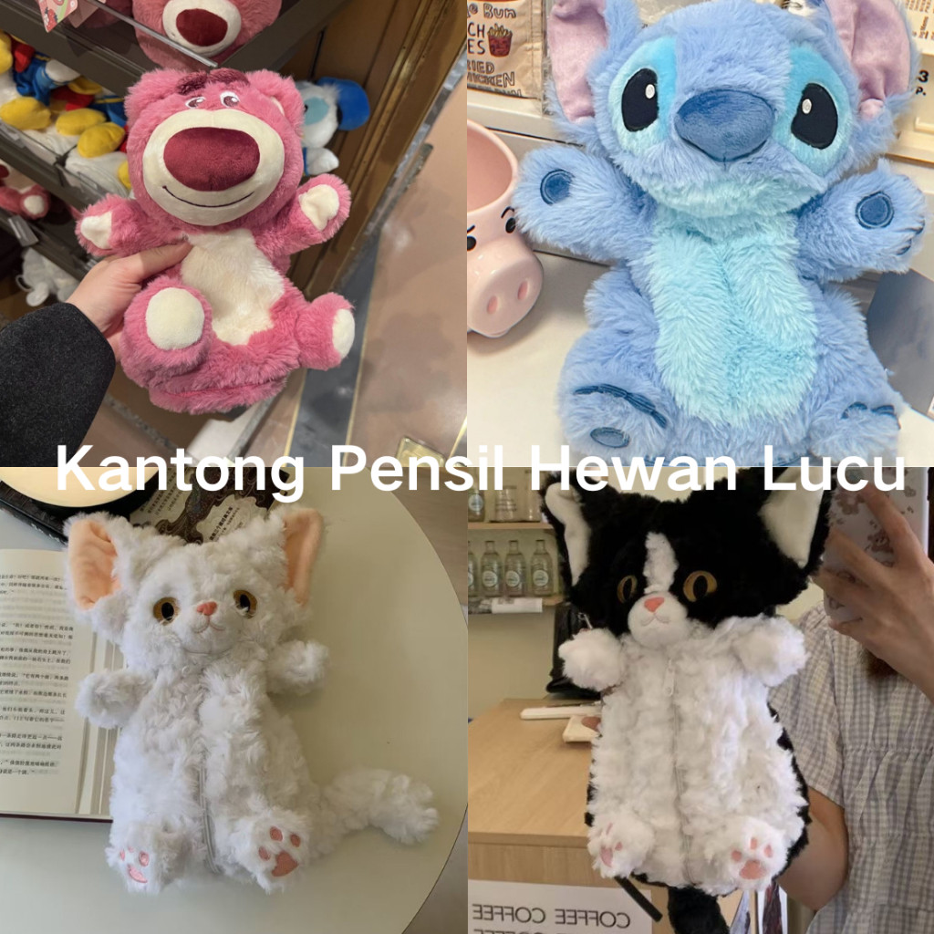 

[READY] Diana Lotso pencil case / Stitch pencil case/Tas Siswa Penyimpanan Alat Tulis Boneka Hewan/Sloth Laut TaSea Otter Pensil /small shark dollpencil case/cartoon large capacity storage bag/ Mewah bernilai Tinggi Pensil Tas