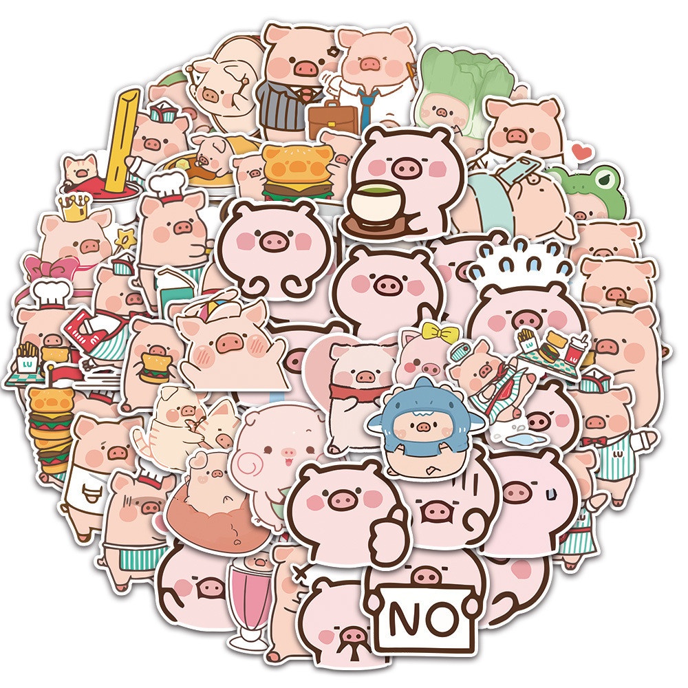 

50 Pcs Sticker Lulu Vinyl Waterproof untuk Tempelan Laptop Tumbler HP Koper DIY