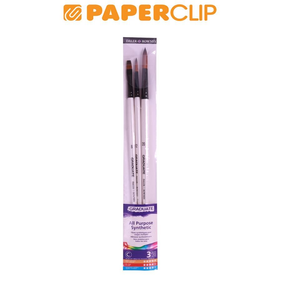 

KUAS LUKIS / BRUSH GRADUATE DALER ROWNEY SYNTHETIC LH SET 3 212531001