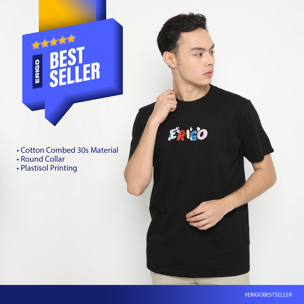 GADINGKU_ Erigo T-Shirt Vintage Gang Black - Kaos Unisex