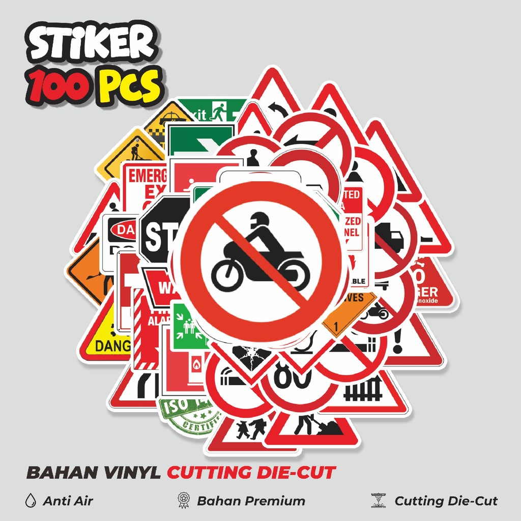 

Terbaru! 50 pcs Stiker Keselamatan & Simbol Operasional Dekorasi Lucu Kreatif untuk Notebook, Skateboard, HP
