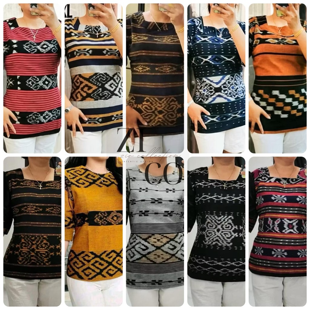 ZIO COLLECTION - Blouse atasan wanita baju kerja wanita blouse tenun kain premiumzio collection