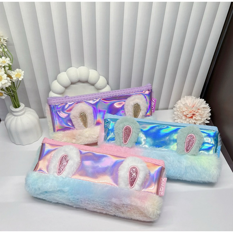 

MDL Kotak Pensil Bahan Beludru / Rainbow Berbulu Halus / Cute Pencil Case