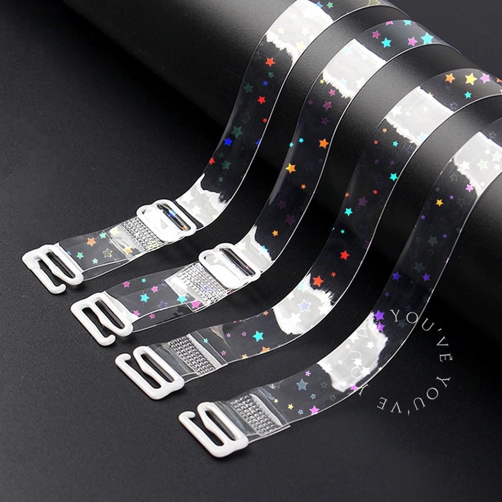 You've ( YouHave ) Tali Bra Tali Bra Tarnsparan Manik-Manik Gliter Bintang Tali Tarnsparan BH Bra St