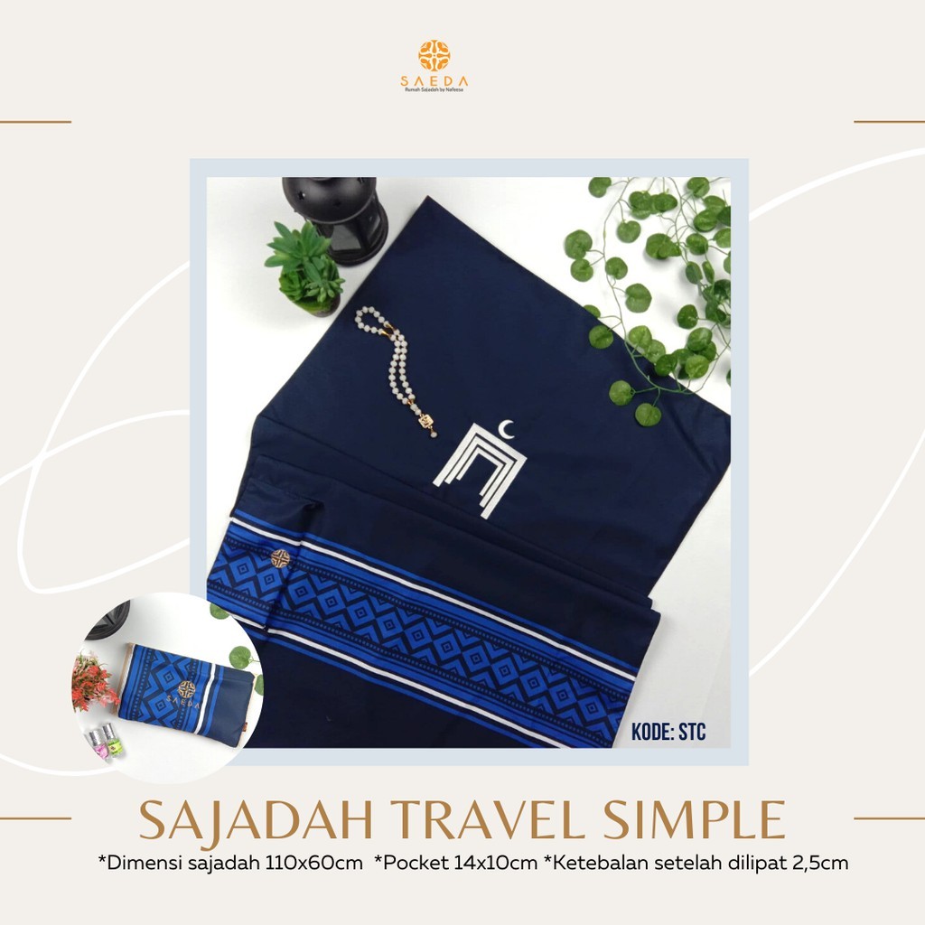 PROMO SAEDA - SAJADAH TRAVEL WATERPROOF PRINTING  ANTI AIR ALAS ANTISLIP | sajadah traveling anti sl