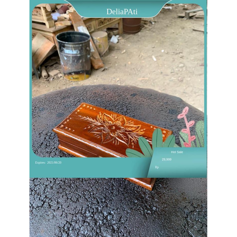 kotak keris dari kayu jati termurah ukir bunga sepatu 10 x 5 bk Keris sengkelat majapahit mataram ka