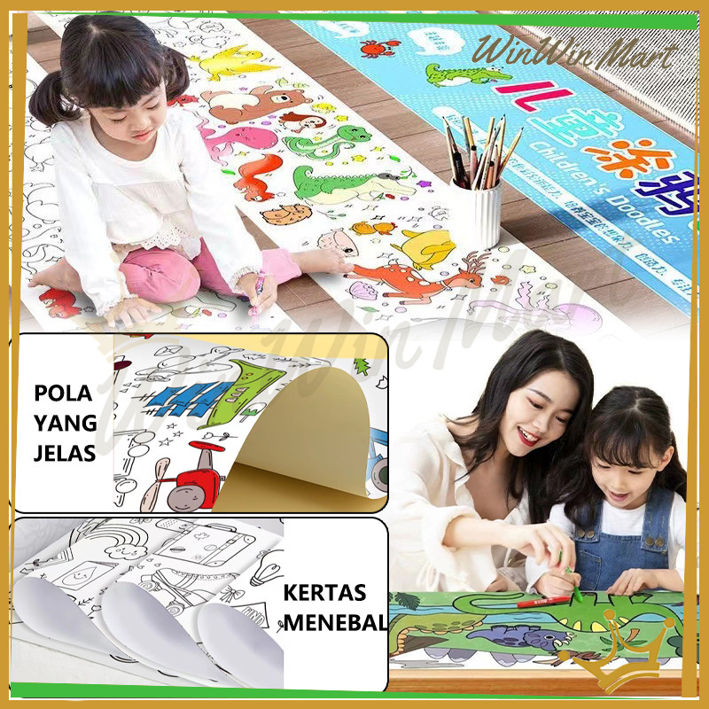 

WWM 3M Graffiti Scroll Kertas Mewarnai Jumbo Anak Kertas Mewarnai Jumbo Dan Besar COLORING ROLL Paper