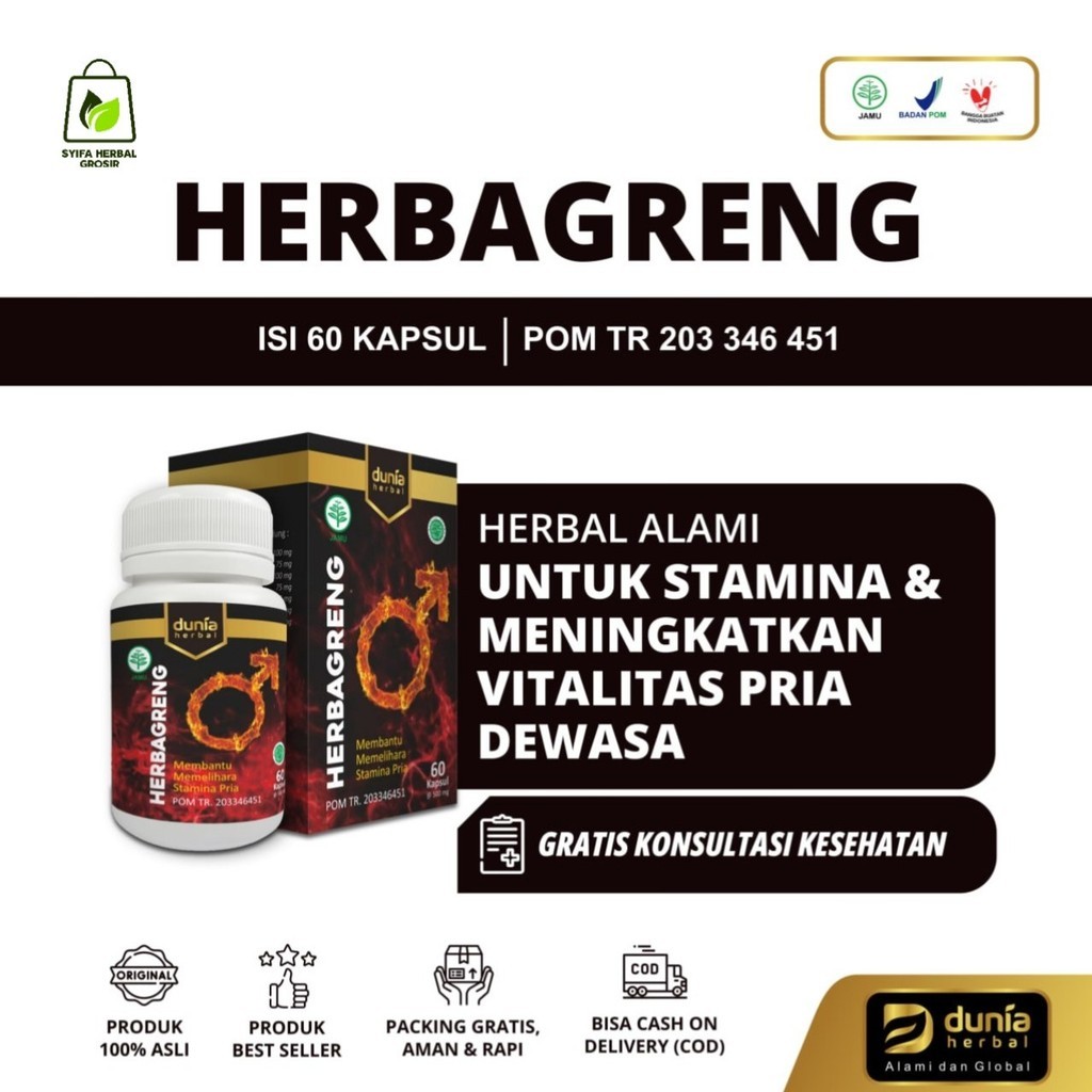 Herbagreng Suplemen Herbal Penambah Stamina Pria Dewasa SHG Dunia Herbal