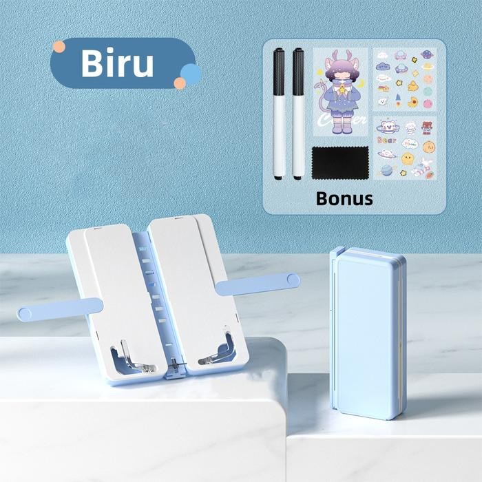 

AHHA Kotak Pensil Lipat Multifungsi Dengan Papan Tulis Dan Tatakan Buku / Tempat Pensil Serbaguna / Kotak Pensil Anak Sekolah TK SD - Biru 1pc