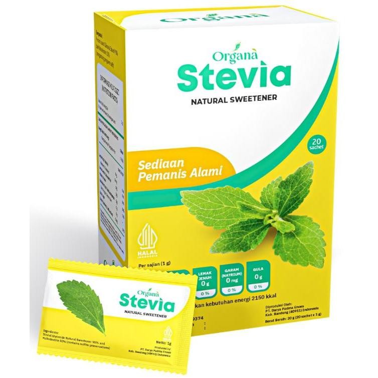 

Organa Stevia Natural Sweetener - Pengganti Gula dari Stevia isi 20 Sachet / Stevia Pemanis Alami