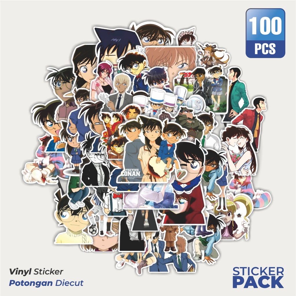 

Stiker Vinyl Sticker Anime Case Closed (DC) Waterproof Aesthetic- Untuk Laptop, Motor, dan Helm - Paper Stationery Pack