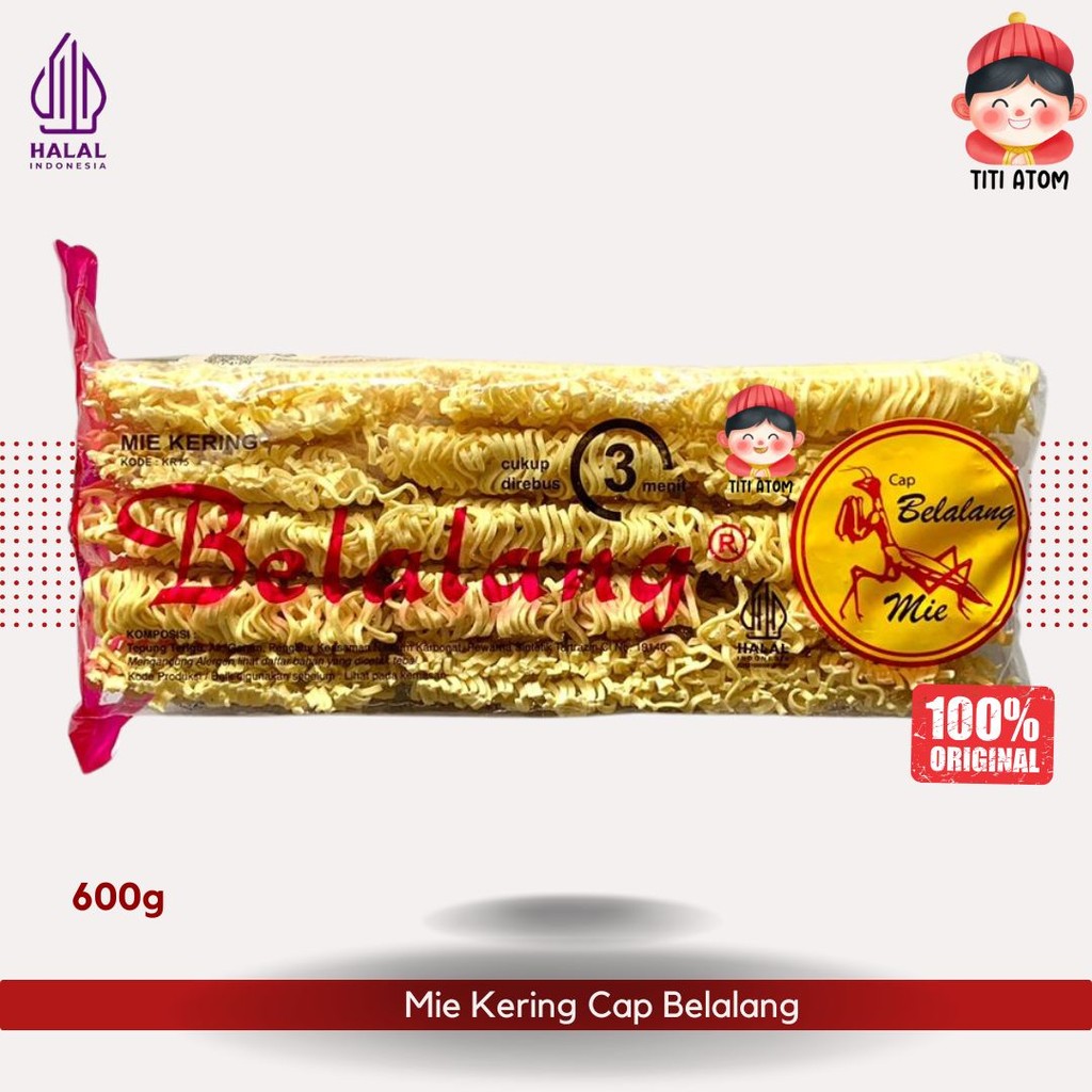 

Mie Kering Goreng Kuah Cap Belalang 600g