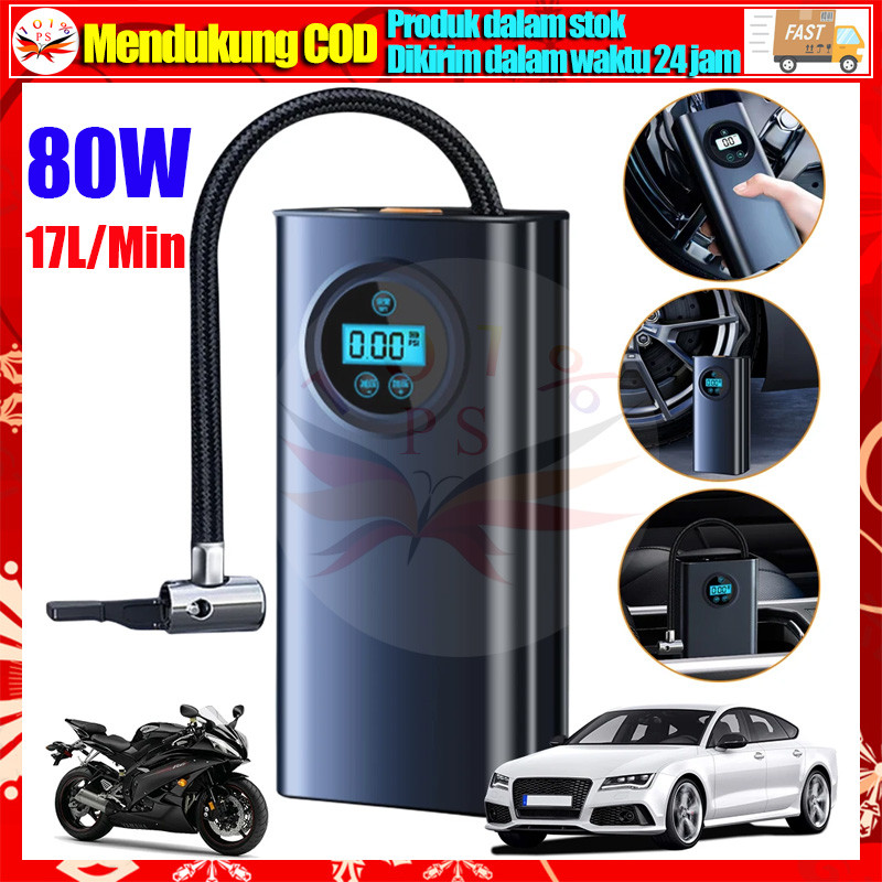 Kompresor Udara Nirkabel Kecil Inflator Ban Portabel Pompa Inflator Mobil Pompa Inflator Led