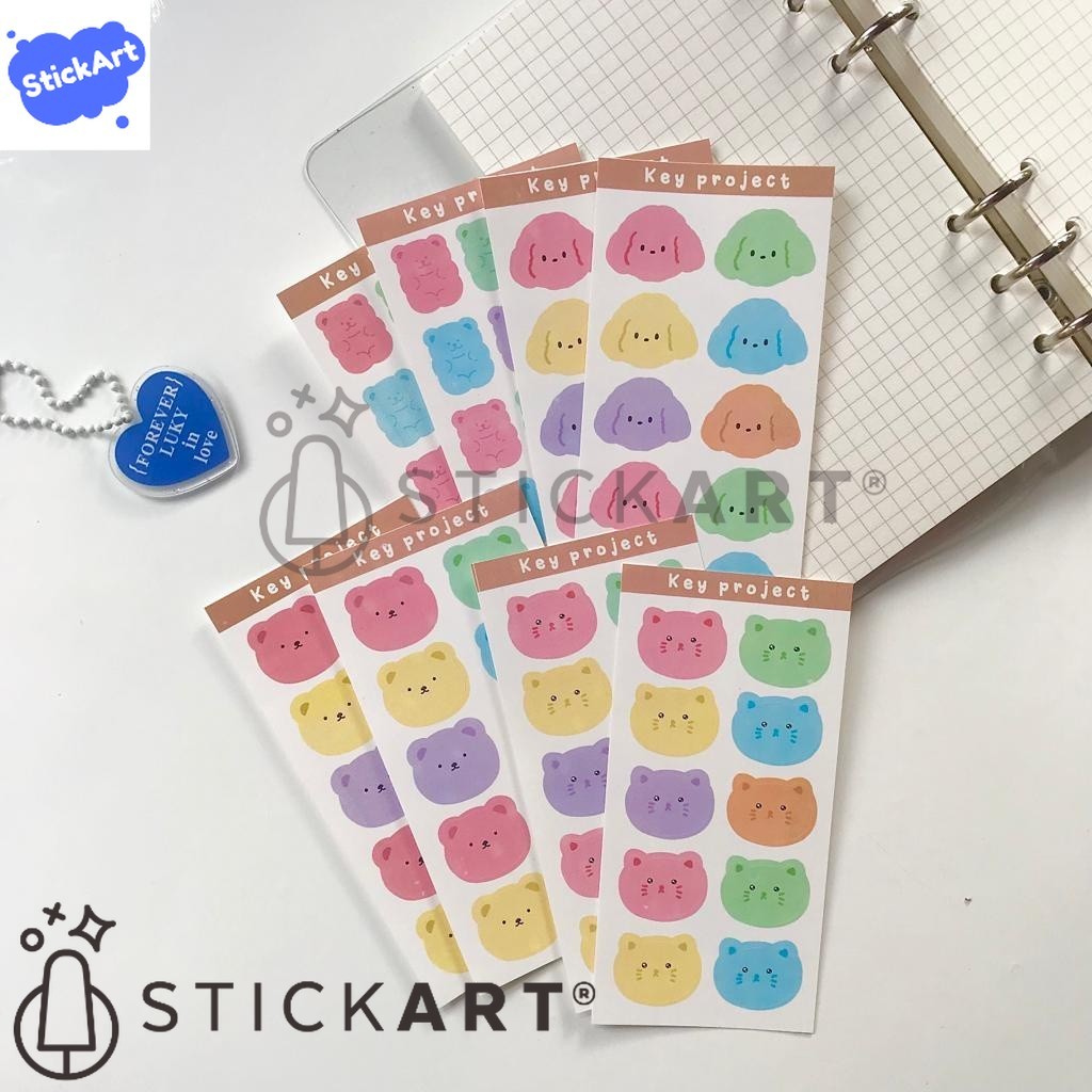 

[STICKART] Korean gummy bear sticker untuk dekorasi jurnal/ deco sticker BAHAN DAN KWALITAS PREMIUM