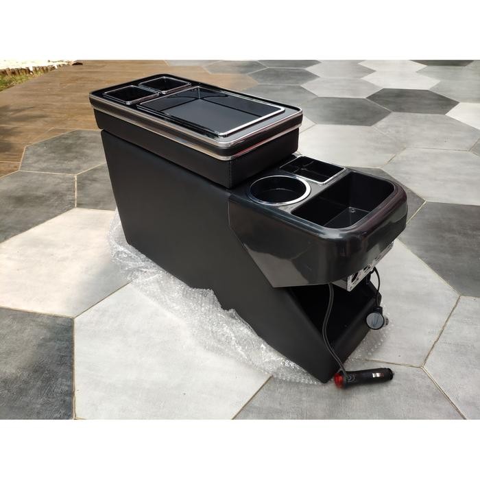Console Box Mobil Honda Freed fitur Lengkap Mewah USB Power Outlet - Hitam