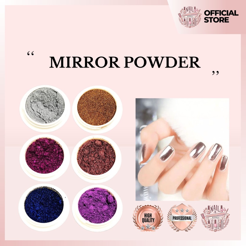 Mirror Chrome Powder Bubuk Chrome Powder Nail Art Solid Nail Powder Chrome Gold