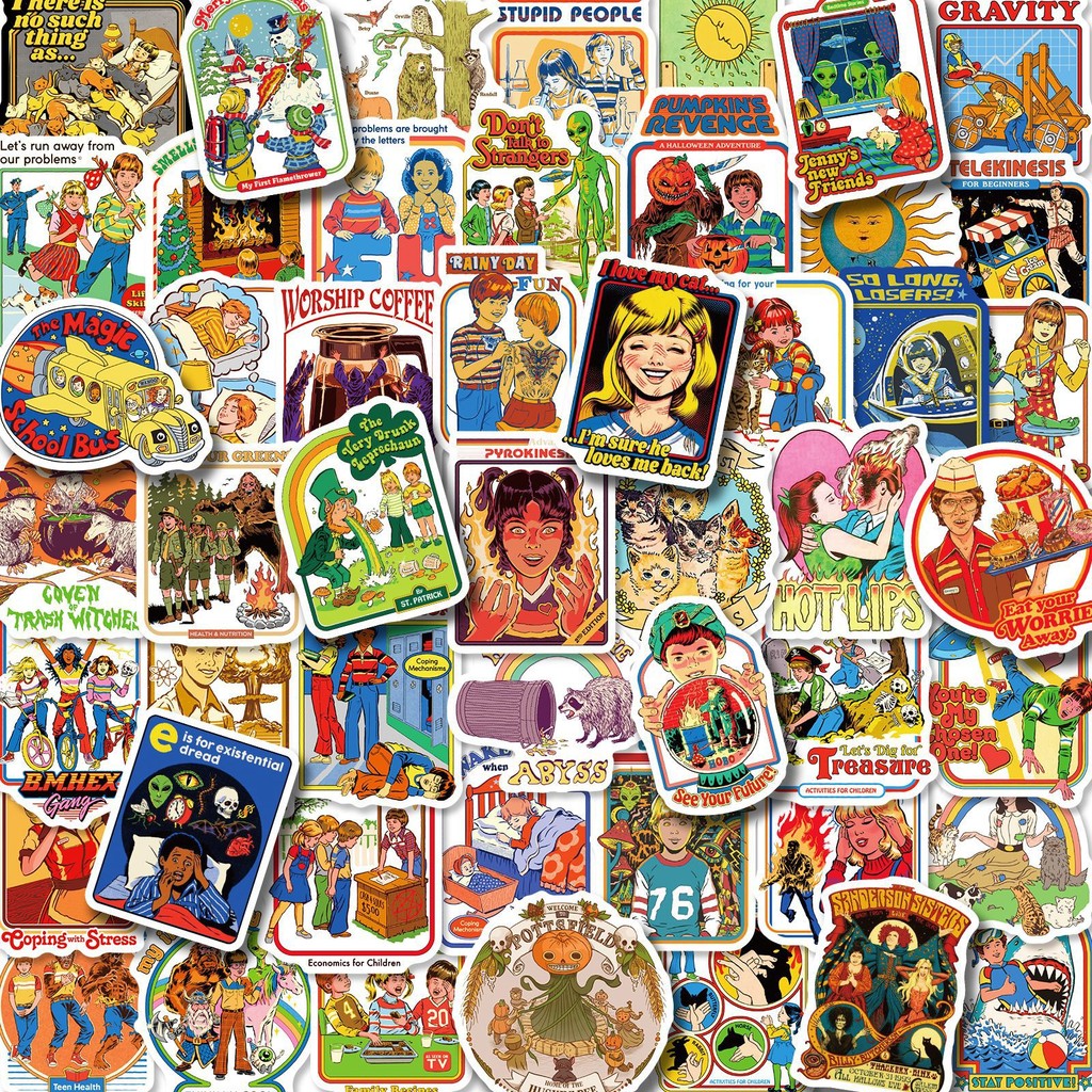 

10/30/50pcs Mixed Cartoon Retro Ghost Graffiti Anime Stickers Luggage Diy Skateboard Laptop Helmet Guitar Sticker Decals Toys F5