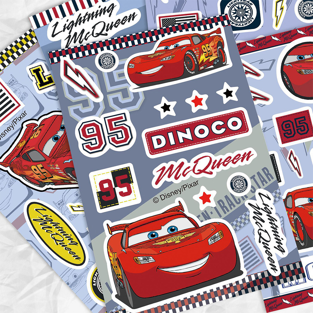 

8/16sheets Disney Cartoon Movie Cars Stickers Cute Lightning Mcqueen Sticker Skateboard Phone Laptop Anime Decals for Kids Toy