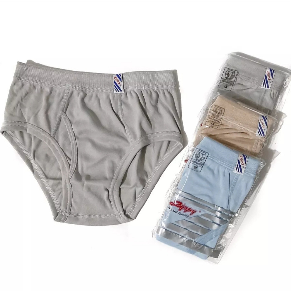 [ 3 PCS ] Celana Dalam Zippy  Pria Dewasa 100% Katun Asli | CD Zippy Laki Laki  Bahan Lembut Nyaman 